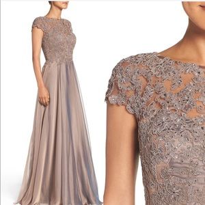 La femme - lace and satin a-line gown